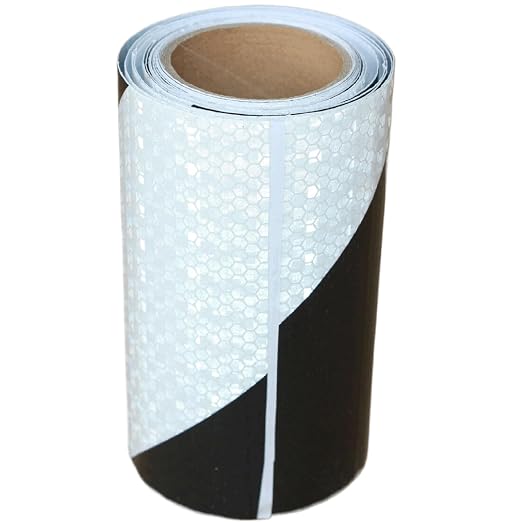 Black White Reflective Tape 6 inch X 10 feet, Outdoor Waterproof Hazard by tuyrchu