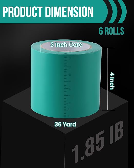 Lichamp 6 Rolls Vinyl Tape, Premium Safety Marking and Traffic Floor Marking - Image 2