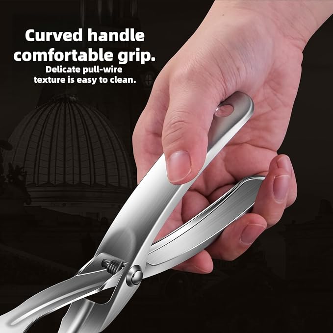 Kitchen Metal Tongs, Heat-Resistant 600°C Stainless Steel Cooking Tongs - Image 4