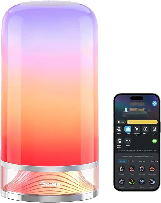 Govee RGBIC Smart Table Lamp 2, Touch Bedside Small Table Lamp Matter, Alexa by Govee