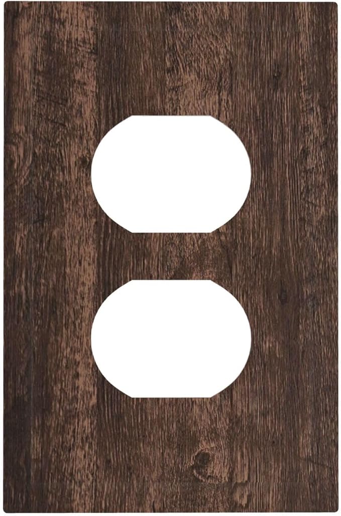 Outlet Covers Rustic Dark Brown Wood Grain 1 Gang Duplex Wall Plate Decorative by LightSwitchCover