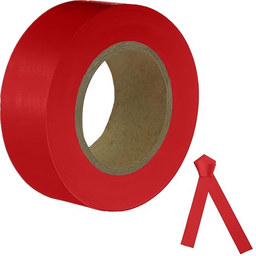 Red Flagging Tape, Surveyors Tape, 1-3/16"" × 300' Survey Tape, Tree Marking by JIZHGRAD