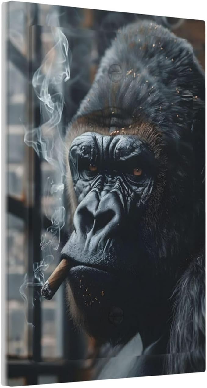 Funny Animal Smoking Black Orangutan Light Switch Cover Plate 1 Gang No Device - Image 2