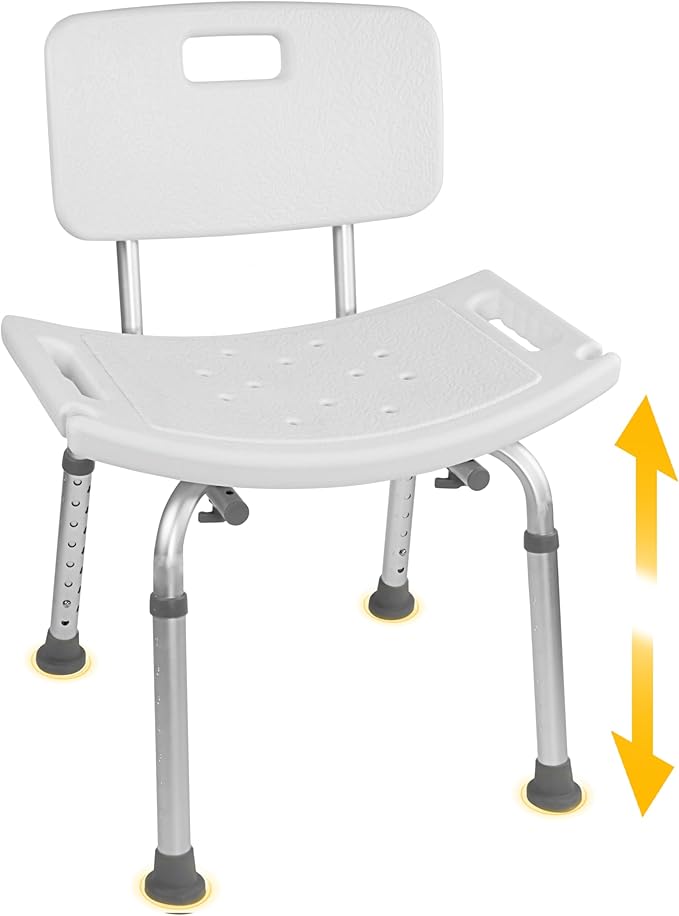 FSA/HSA Eligible, Vaunn Tool-Free Assembly Adjustable Shower Chair Spa Bathtub by Vaunn