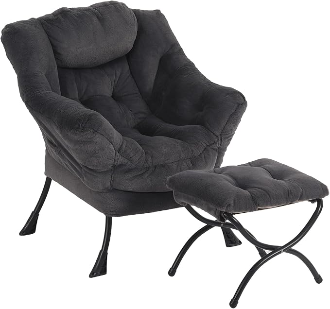 Oversized Chair with Ottoman, Modern Reading Chair, Lounge Accent Chair with by Furlide