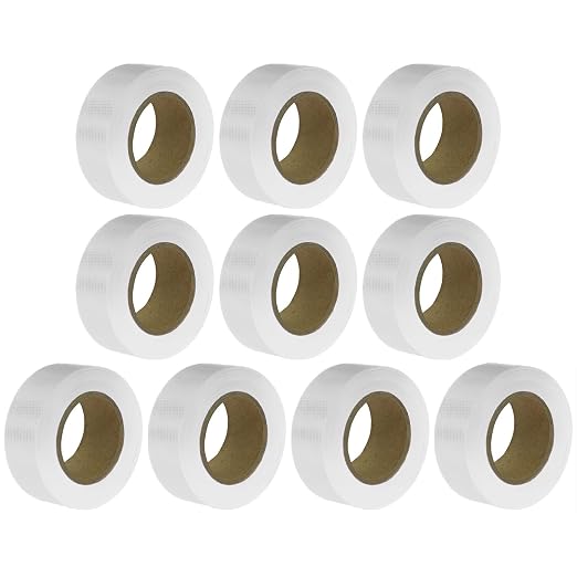 White Flagging Tape 10 Pack, Surveyors Tape, Tree Marking Ribbon, Non-Adhesive by JIZHGRAD