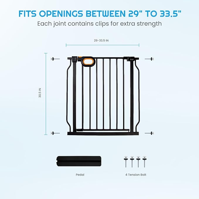 Baby Safety Gate for Stairs 29-33 Inch Wide, Safety House Gate for Baby Pet Gate - Image 3
