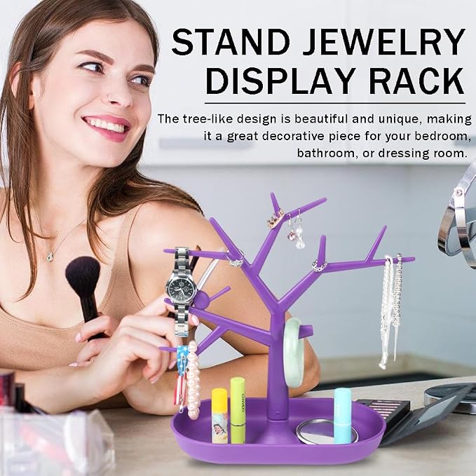 Tabletop Key Holder Stand Tree Key Rack, Stand Jewelry Display Necklace Ring - Image 3