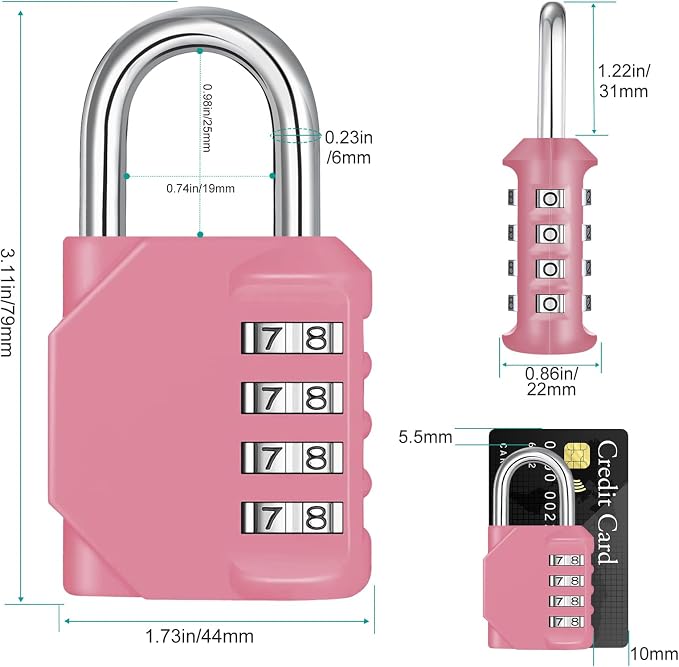 ZHEGE Combination Lock, 4 Digit Combination Padlock Outdoor, School Lock - Image 4