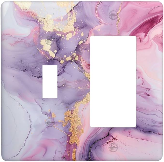 Outlet Covers Pink Marble Abstract Purple Gold Texture 1 Toggle 1 Rocker by LightSwitchCover
