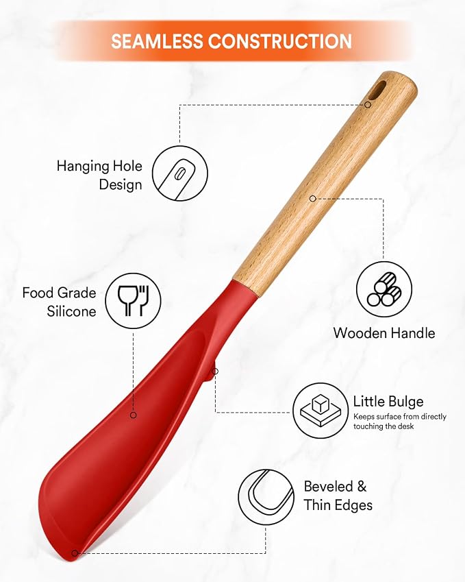 Multifunction Spatula Spoon for Nonstick Cookwares, Sturdy BPA-Free Matte - Image 4