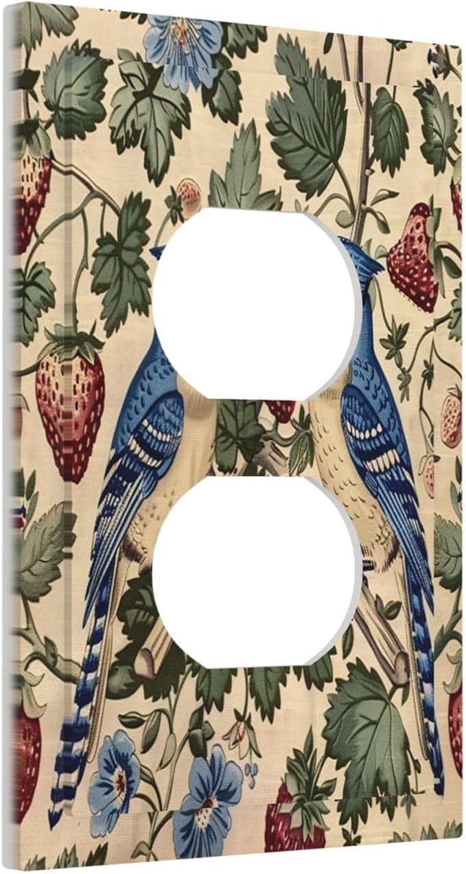 Outlet Covers Vintage Floral Bird Strawberry Thief William Morris 1 Gang Duplex - Image 2