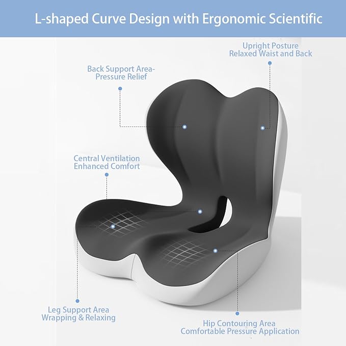 Seat Cushion Premium Ergonomic Memory Foam Car & Office Chair Seat Cushion - Image 3
