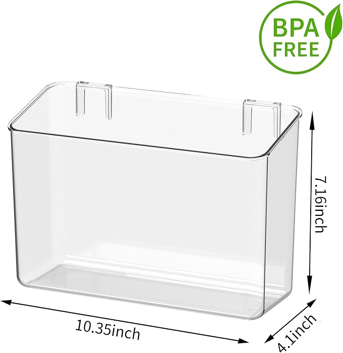 vacane 2 Pack Plastic Adhesive Mount Over Cabinet Door Organizer, Wall - Image 4