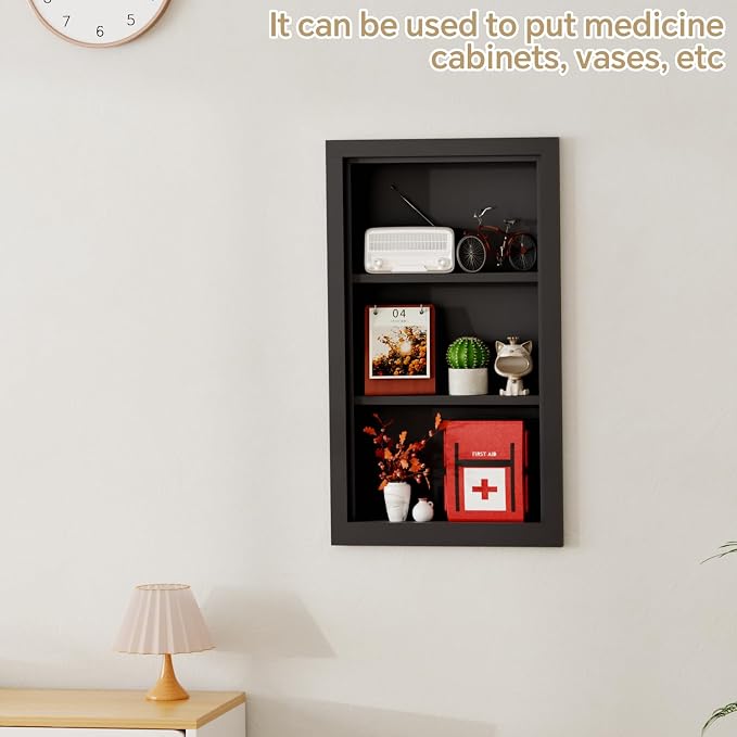 Solid Wood 14 X 24 Recessed Medicine Cabinet, Medicine Cabinet Organizer - Image 4