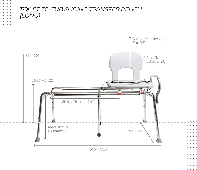 Eagle Health Supplies Toilet-to-Tub Transfer Bench - Image 5