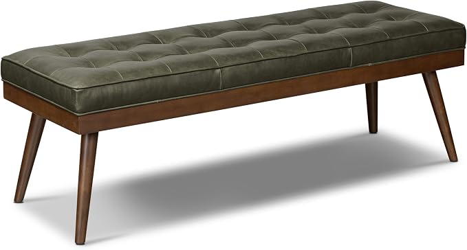 POLY & BARK 55" Tufted Leather Bed Bench by POLYBARK