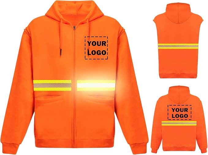 YOWESHOP High Visibility Reflective Safety Hoodie Jacket by YOWESHOP