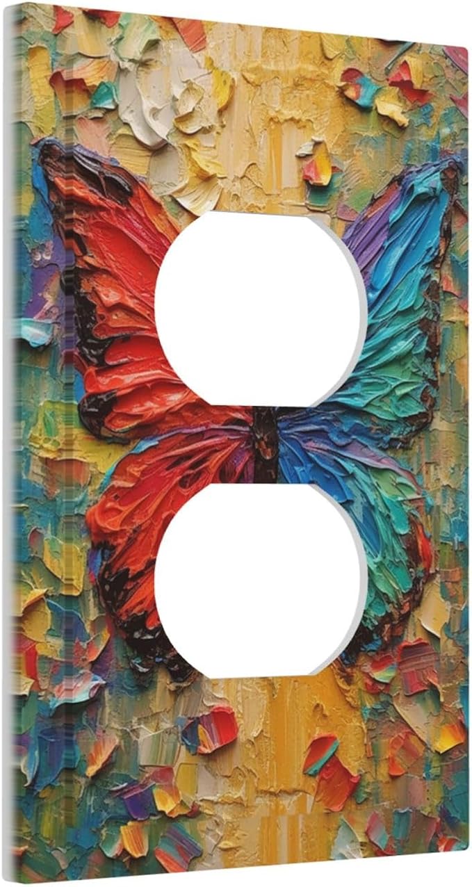 Outlet Covers Colorful Butterfly Animal Insects Wall Art Abstract 1 Gang Duplex - Image 2