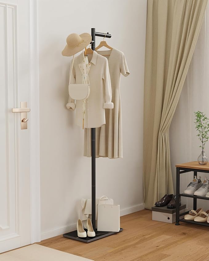 Garment Rack, Freestanding Metal Coat Racks, Z-shaped Coat Tree - Image 6
