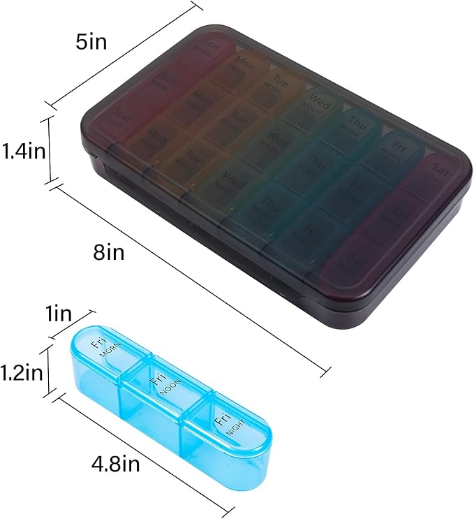 Daviky Pill Organizer 3 Times a Day, Daily Pill Box 7 Day, Weekly Cases - Image 8