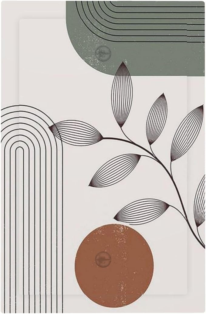Light Switch Cover Plate Sage Green Boho Nature Art Minimalist Geometric Plant by Everyswitchisastoryswitch