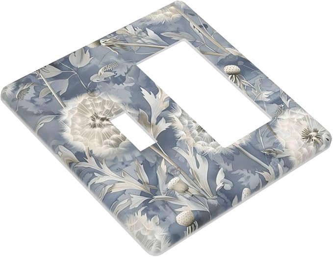 Blue Dandelion Vintage Floral Boho Flower Outlet Covers 1 Toggle 1 Rocker - Image 3