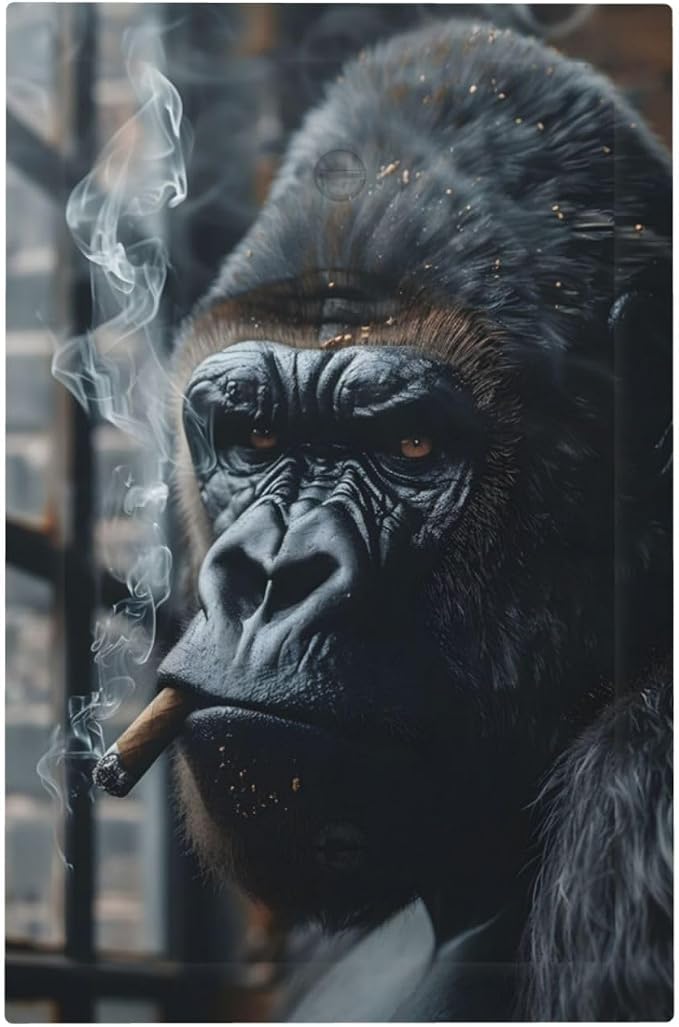 Funny Animal Smoking Black Orangutan Light Switch Cover Plate 1 Gang No Device by Unknown