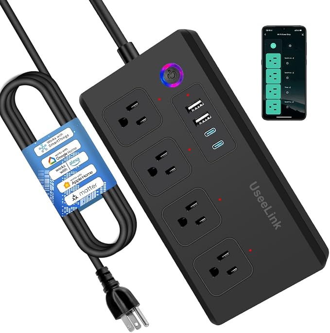 ZigBee Smart Power Strip Surge Protector, Smart Fast Charge, 4 Individually by XENON