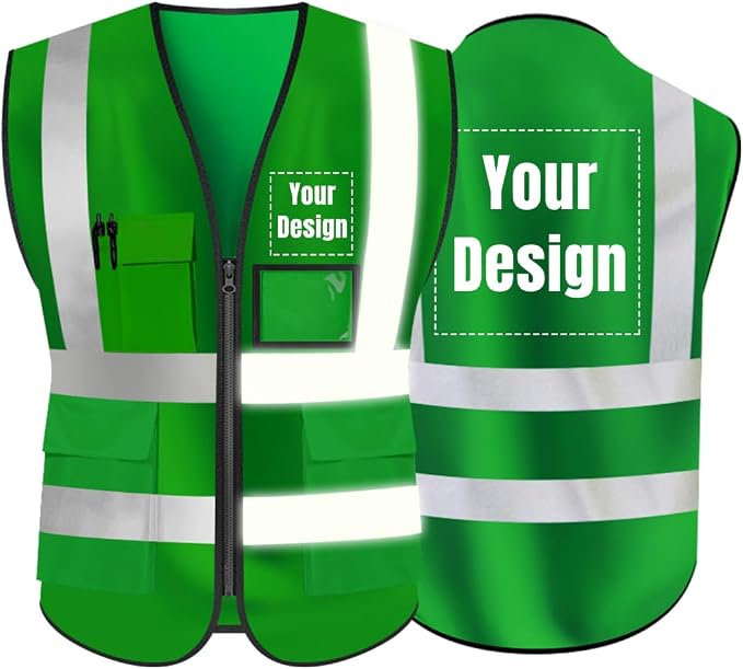 YOWESHOP High Visibility Safety Vest Custom Your Logo Protective Workwear 5 by YOWESHOP