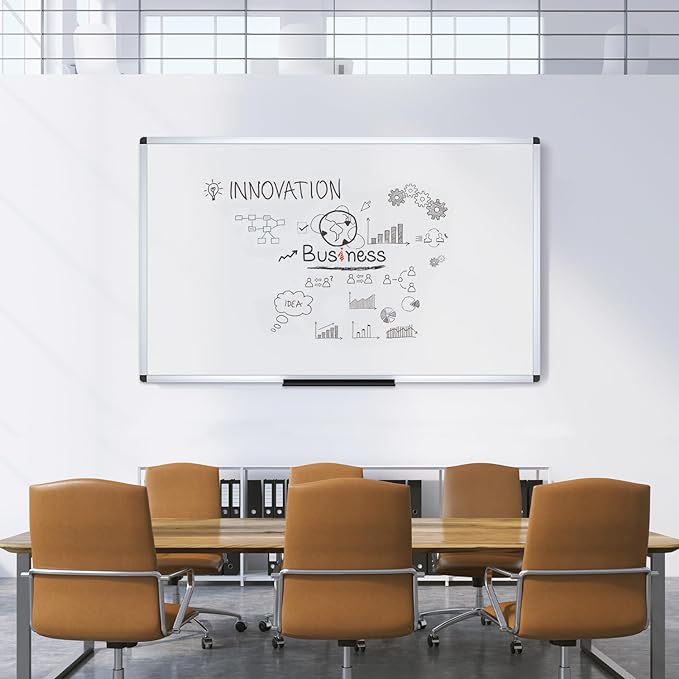 VIZ-PRO Dry Erase Board/Whiteboard, 60 x 48 Inches, Wall Mounted Board - Image 5
