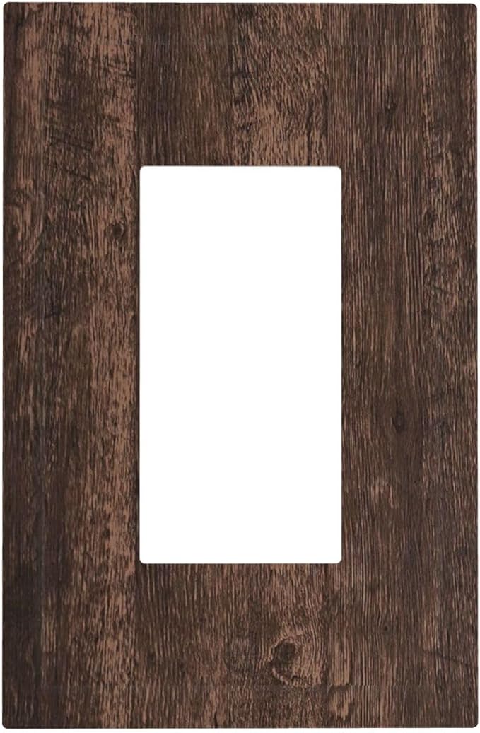 Decorative Outlet Covers Rustic Dark Brown Wood Grain 1 Gang Single Rocker by LightSwitchCover