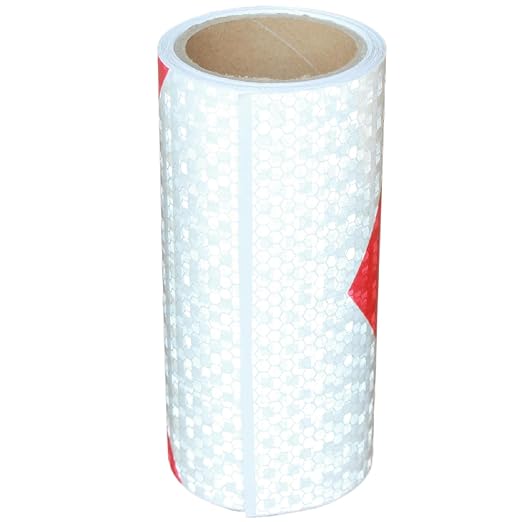 Reflective Tape Red and White 6 inch X 10 feet, Outdoor Waterproof Hazard by tuyrchu