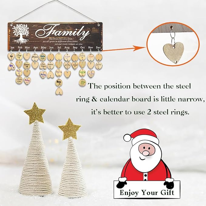 Birthday Gifts for Grandma, Family Birthday Tracker Reminder Calendar Board - Image 5