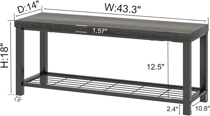 FOLUBAN Industrial Shoe Storage Bench - Image 2