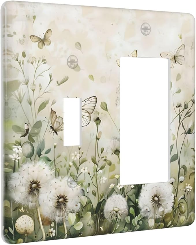 Dandelions Butterflies Watercolor Wildflowers Floral Outlet Covers 1 Toggle 1 - Image 2