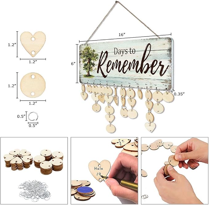 Grandma Gifts - DIY Wood Family Birthday Reminder Calendar - Days to Remember - - Image 2
