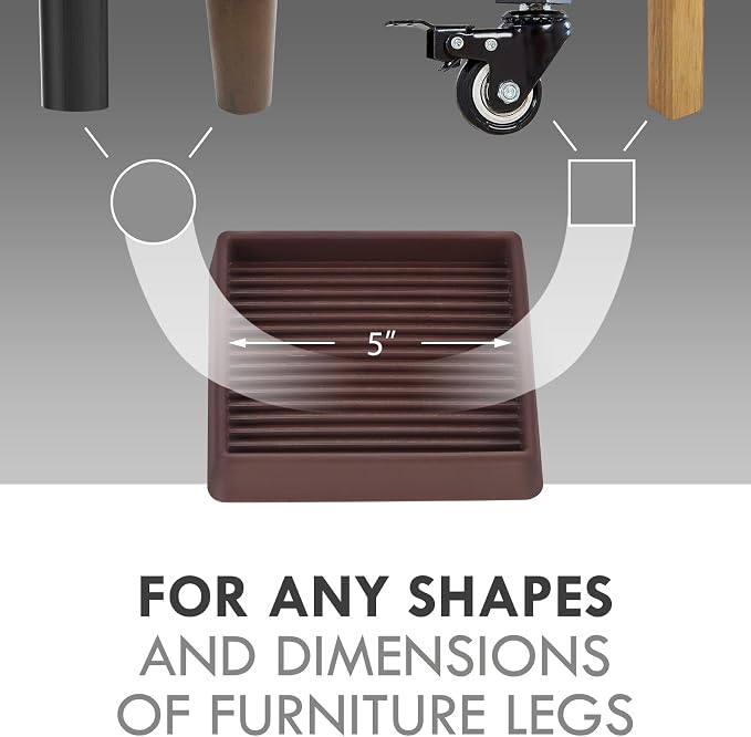 5X5 Rubber Caster Cups, Non Slip Furniture Pads, Anti-Slip Gripper, Anti Skid - Image 2