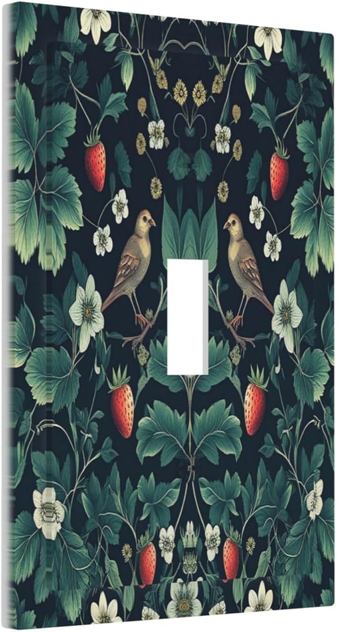 Decorative Light Switch Cover Strawberry Birds Flowers Plant Morris Floral 1 - Image 2