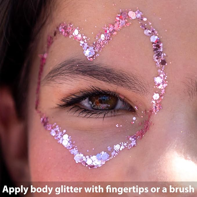 Mysense Pink Body Glitter Stick, Face Hair Glitter Makeup, Sparkling Mermaid - Image 3