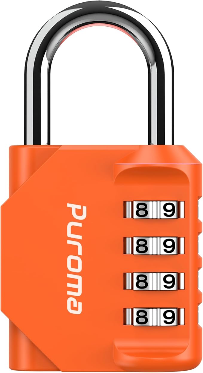 Puroma 1 Pack Combination Lock for Locker 4 Digit Outdoor Waterproof Padlock by Puroma