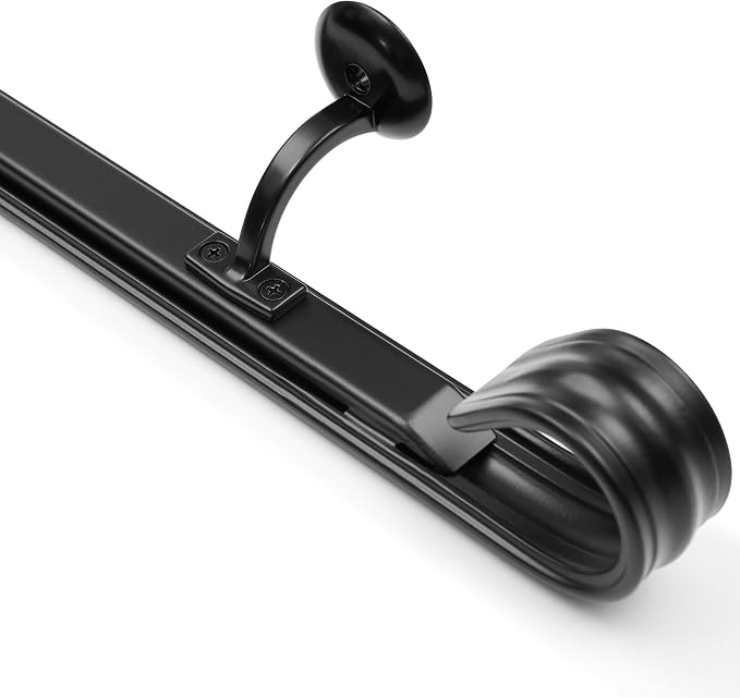 4 Ft Wrought Iron handrail Stair Rail Grab Bar Kit Matte Black Railing - Image 4