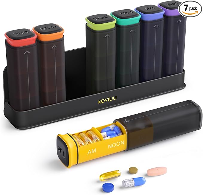 Weekly Pill Organizer 3X a Day, Detachable Pill Box 7 Day, Large 3 Times Daily by KOVIUU