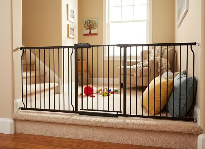 Extra Wide Baby Gate 85.8-90.5 Inch, Pressure Mounted No Drill, Extra Wide - Image 7