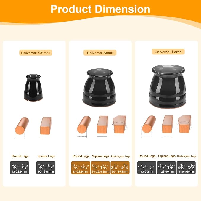 CHUNZEXI 24 Pack Chair Leg Floor Protectors - Image 2