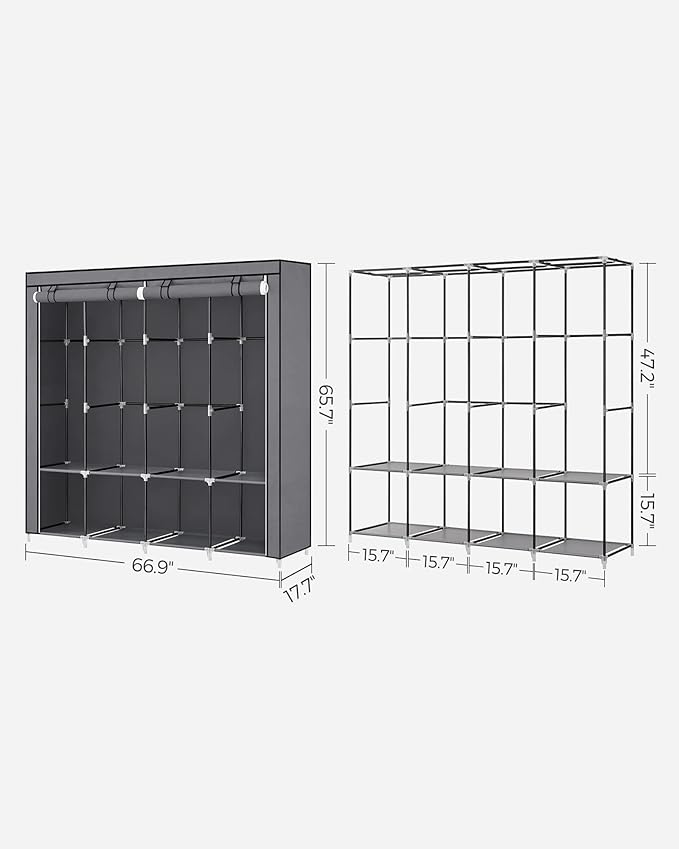 SONGMICS Portable Closet, Wardrobe Closet Organizer - Image 5