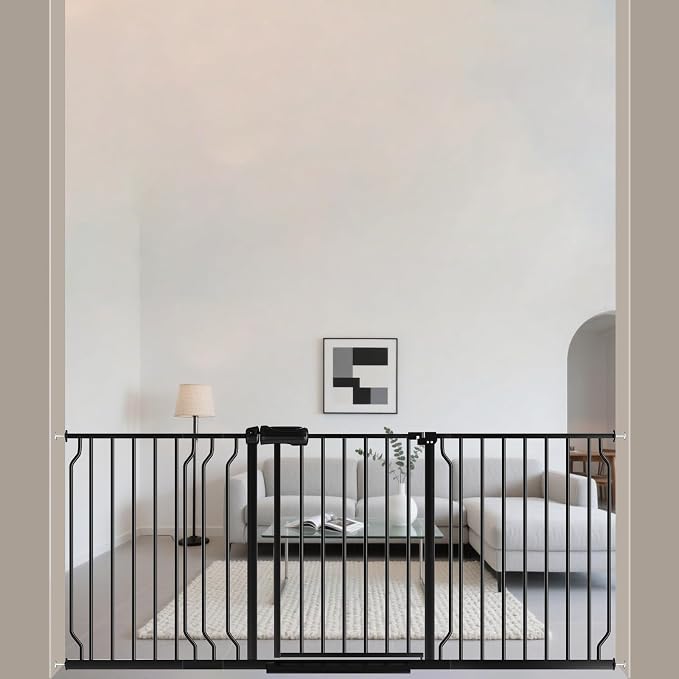 ALLAIBB Extra Wide Pressure Mounted Baby Gate Walk Through Child Kids Safety by ALLAIBB