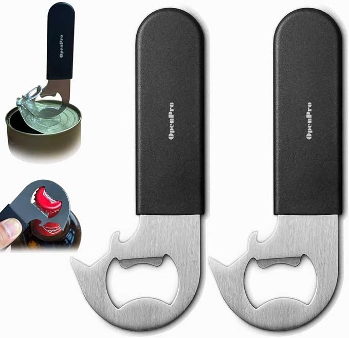 Magnetic 2-IN-1 Ring-Pull Can Opener, Beer Bottle Opener, Manual Can Opener Easy by Unknown