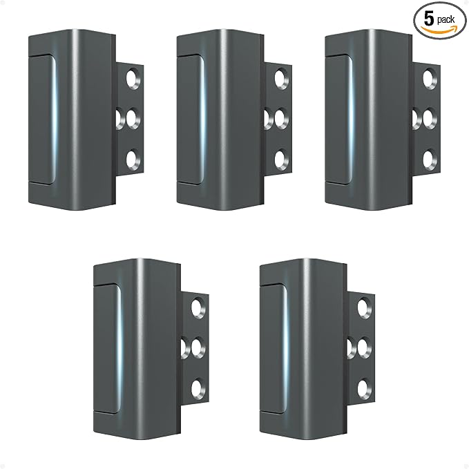 5Pack Home Security Door Reinforcement Lock, Childproof Safety Door Lock Latch by Steinwhale