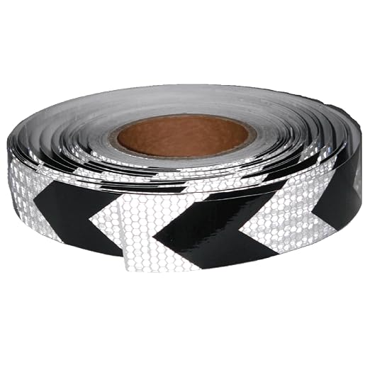 Black White Reflective Tape Outdoor Waterproof 1 inch X 166 feet, High by tuyrchu